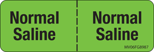 Label Paper Removable Normal Saline |, 1" Core, 2 15/16" x 1", Fl. Green, 333 per Roll