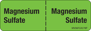 Label Paper Permanent Magnesium Sulfate:, 1" Core, 2 15/16" x 1", Fl. Green, 333 per Roll