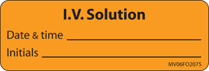 Label Paper Removable IV Solution Date, 1" Core, 2 15/16" x 1", Fl. Orange, 333 per Roll