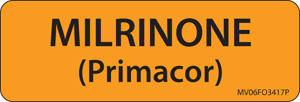 Label Paper Permanent Milrinone, 1" Core, 2 15/16" x 1", Fl. Orange, 333 per Roll