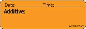 Label Paper Permanent Date Time Additive 1" Core 2 15/16"x1 Fl. Orange 333 per Roll