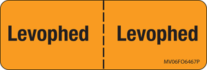 Label Paper Permanent Levophed: Levophed, 1" Core, 2 15/16" x 1", Fl. Orange, 333 per Roll