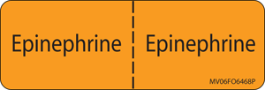 Label Paper Permanent Epinephrine : 1" Core 2 15/16"x1 Fl. Orange 333 per Roll