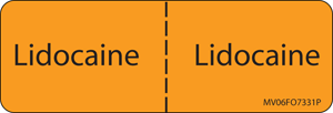 Label Paper Permanent Lidocaine, 1" Core, 2 15/16" x 1", Fl. Orange, 333 per Roll