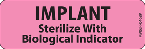 Label Paper Permanent Implant, 1" Core, 2 15/16" x 1", Fl. Pink, 333 per Roll