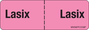 Label Paper Permanent Lasix: Lasix, 1" Core, 2 15/16" x 1", Fl. Pink, 333 per Roll
