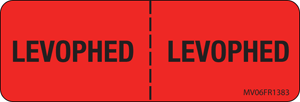 Label Paper Permanent Levophed: Levophed, 1" Core, 2 15/16" x 1", Fl. Red, 333 per Roll