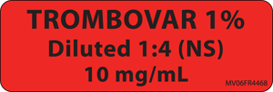 Label Paper Permanent Trombovar, 1" Core, 2 15/16" x 1", Fl. Red, 333 per Roll