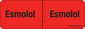Label Paper Permanent Esmolol : Esmolol 1" Core 2 15/16"x1 Fl. Red 333 per Roll
