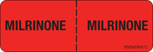 Label Paper Permanent Milrinone:, 1" Core, 2 15/16" x 1", Fl. Red, 333 per Roll