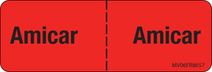 Label Paper Permanent Amicar : Amicar 1" Core 2 15/16"x1 Fl. Red 333 per Roll