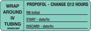 Label Paper Permanent Propofol- Change Q1"2 1 Core 2 15/16" x 1", Blue, 333 per Roll