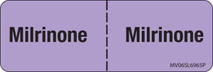 Label Paper Permanent Milrinone:, 1" Core, 2 15/16" x 1", Lavender, 333 per Roll