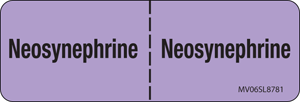 Label Paper Removable Neosynephrine:, 1" Core, 2 15/16" x 1", Lavender, 333 per Roll
