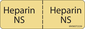Label Paper Removable Heparin Ns:, 1" Core, 2 15/16" x 1", Tan, 333 per Roll