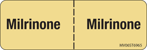 Label Paper Removable Milrinone:, 1" Core, 2 15/16" x 1", Tan, 333 per Roll