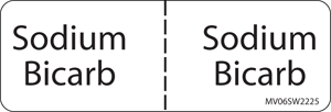 Label Paper Removable Sodium Bicarb:, 1" Core, 2 15/16" x 1", White, 333 per Roll