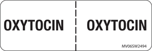 Label Paper Removable Oxytocin: Oxytocin, 1" Core, 2 15/16" x 1", White, 333 per Roll