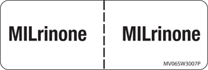 Label Paper Permanent Milrinone:, 1" Core, 2 15/16" x 1", White, 333 per Roll