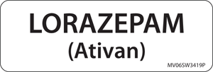 Label Paper Permanent Lorazepam (Ativan), 1" Core, 2 15/16" x 1", White, 333 per Roll