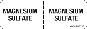 Label Paper Removable Magnesium Sulfate:, 1" Core, 2 15/16" x 1", White, 333 per Roll