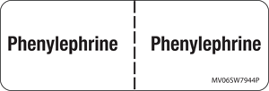 Label Paper Permanent Phenylephrine:, 1" Core, 2 15/16" x 1", White, 333 per Roll