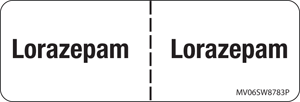 Label Paper Permanent Lorazepam:, 1" Core, 2 15/16" x 1", White, 333 per Roll