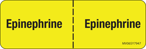 Label Paper Permanent Epinephrine : 1" Core 2 15/16"x1 Yellow 333 per Roll