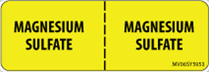 Label Paper Permanent Magnesium Sulfate, 1" Core, 2 15/16" x 1", Yellow, 333 per Roll