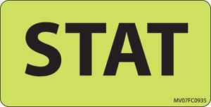 Label Paper Removable STAT, 1" Core, 2 15/16" x 1", 1/2", Fl. Chartreuse, 333 per Roll