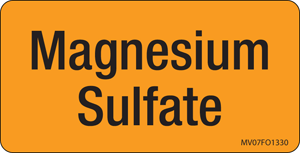 Label Paper Removable Magnesium Sulfate, 1" Core, 2 15/16" x 1", 1/2", Fl. Orange, 333 per Roll