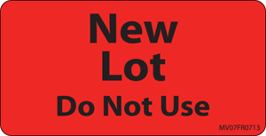 Label Paper Permanent New Lot Do Not Use, 1" Core, 2 15/16" x 1", 1/2", Fl. Red, 333 per Roll