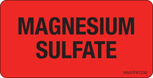 Label Paper Permanent Magnesium Sulfate, 1" Core, 2 15/16" x 1", 1/2", Fl. Red, 333 per Roll