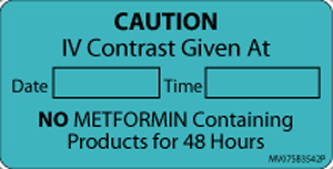 Label Paper Permanent Caution IV Contrast 1" Core 2 15/16"x1 1/2" Blue 333 per Roll