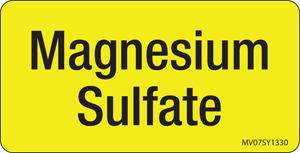 Label Paper Permanent Magnesium Sulfate, 1" Core, 2 15/16" x 1", 1/2", Yellow, 333 per Roll