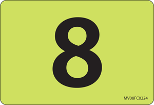 Label Paper Removable 8, 1" Core, 2" 15/16" x 2, Fl. Chartreuse, 333 per Roll