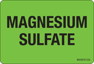 Label Paper Removable Magnesium Sulfate, 1" Core, 2" 15/16" x 2, Fl. Green, 333 per Roll