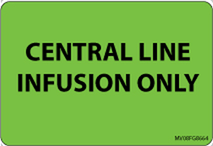 Label Paper Removable Central Line, 1" Core, 2" 15/16" x 2, Fl. Green, 333 per Roll