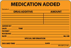 Label Paper Removable Medication Added, 1" Core, 2" 15/16" x 2, Fl. Orange, 333 per Roll