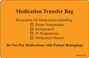 Label Paper Removable Medication Transfer, 1" Core, 4" x 2 5/8", Fl. Orange, 375 per Roll