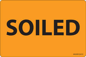 Label Paper Removable Soiled, 1" Core, 4" x 2 5/8", Fl. Orange, 375 per Roll