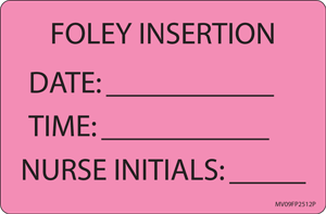 Label Paper Permanent Foley Insertion 1" Core 4"x2 5/8" Fl. Pink 375 per Roll