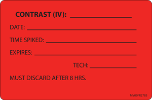 Label Paper Permanent Contrast (IV): Date: 1" Core 4"x2 5/8" Fl. Red 375 per Roll