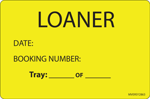 Label Paper Permanent Loaner Date:, 1" Core, 4" x 2 5/8", Yellow, 375 per Roll