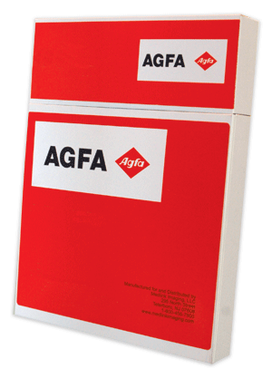 AGFA Radiomat™ X-ray Film Blue Sensitive Full Speed 10" x 12" - 100 per Box