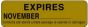 Label Paper Permanent Expires November  2 7/8"x7/8" Gold 1000 per Roll
