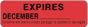 Label Paper Permanent Expires December  2 7/8"x7/8" Red 1000 per Roll