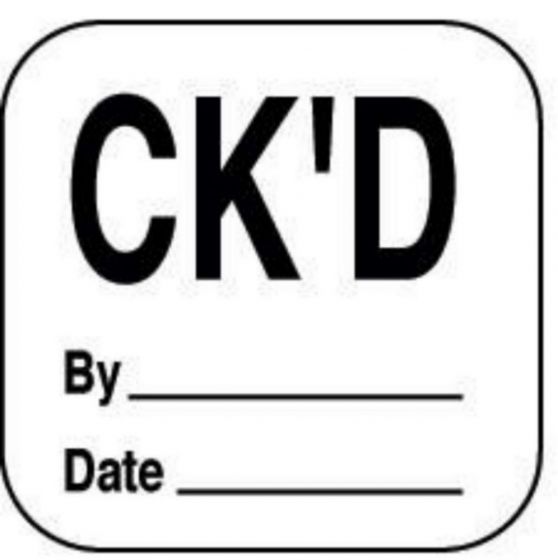 Label Paper Removable Ck'd By Date 3/4" x 3/4", White, 1000 per Roll