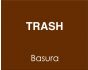 Label Paper Permanent Trash Basura 10" x 8", Brown, 50 per Package