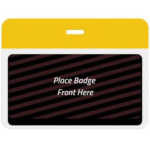 TEMPbadge® Large Expiring Visitor Badge Clip-on BACK, Yellow